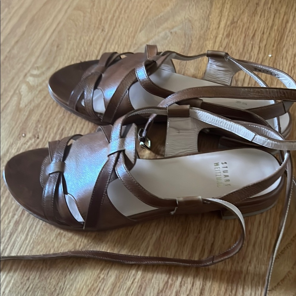 Stuart Weitzman Brown Strappy Sandals